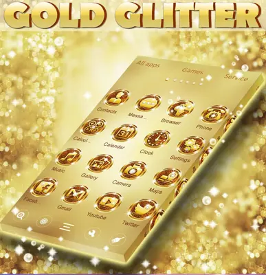 Gold Glitter Go Launcher android App screenshot 1