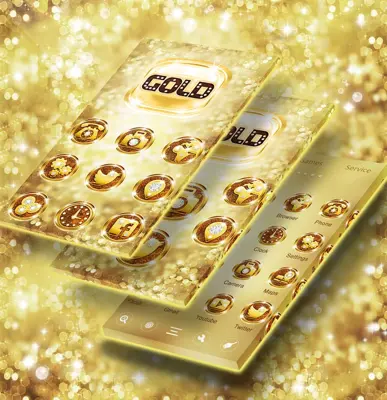 Gold Glitter Go Launcher android App screenshot 3